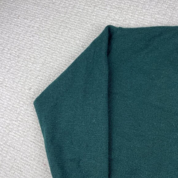 Vintage Le Minor 100% Pure Wool sweatshirt Green Sz 2 Made in France - Picture 7 of 16